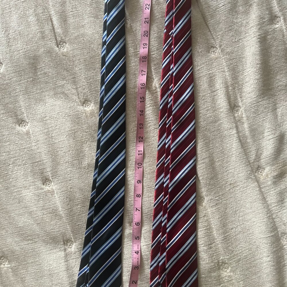 2 Dockers Boys Ties - striped black and red